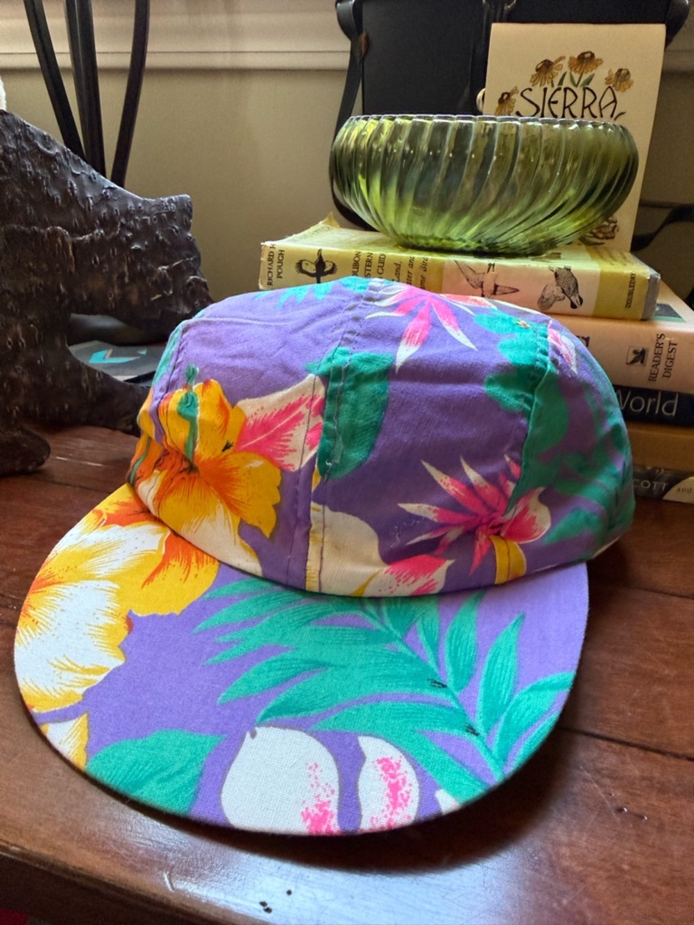 Party Beach Vintage Purple Tropical Floral Raf 80s/90s Hat